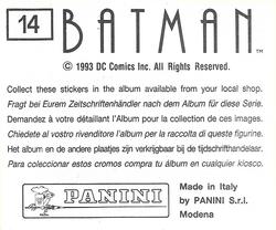 1993 Panini Batman Stickers #14 Sticker 14 Back