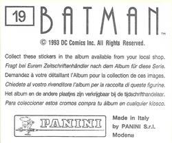 1993 Panini Batman Stickers #19 Sticker 19 Back