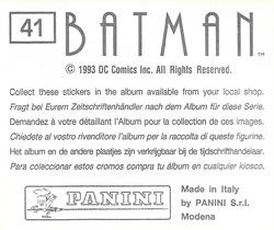 1993 Panini Batman Stickers #41 Sticker 41 Back