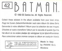 1993 Panini Batman Stickers #42 Sticker 42 Back