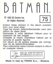 1993 Panini Batman Stickers #75 Sticker 75 Back