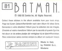1993 Panini Batman Stickers #81 Sticker 81 Back