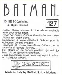 1993 Panini Batman Stickers #127 Sticker 127 Back