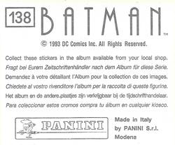 1993 Panini Batman Stickers #138 Sticker 138 Back