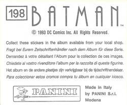 1993 Panini Batman Stickers #198 Sticker 198 Back