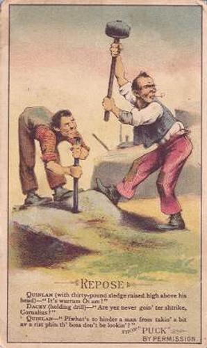 1888-89 Arbuckle's Coffee Illustrated Jokes (Satire) (K7) #76 Repose Front