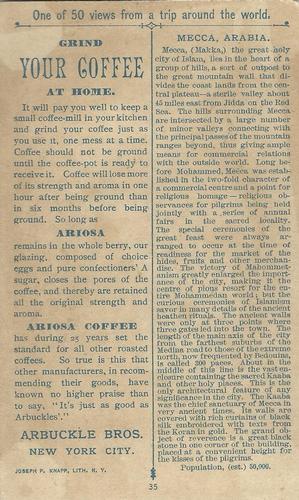 1891 Arbuckle's Coffee Views From a Trip Around the World (K8) #35 Mecca, Arabia Back