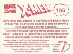 1993 Diamond X-Men Animated Series Stickers - Clear Animation #166 Beast Back