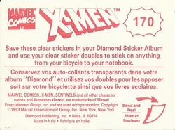 1993 Diamond X-Men Animated Series Stickers - Clear Animation #170 Wolverine Back