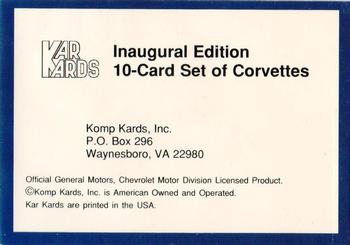 1990 Komp Kards - Kar Kards #NNO Kar Kards - Inaugural Edition Front