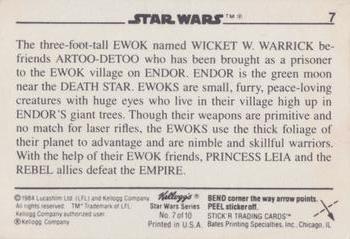 1984 Kellogg's Star Wars - Blue Border #7 Ewok Back