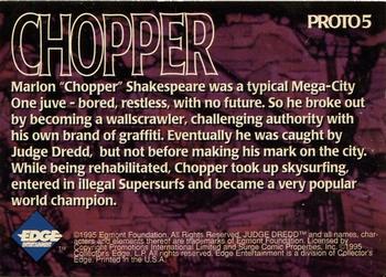 1995 Edge Entertainment Judge Dredd: The Epics - Prototypes #Proto5 Chopper Back