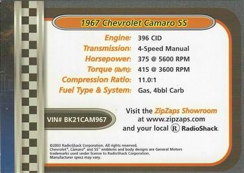 2002-04 Radio Shack ZipZaps Micro RC #NNO 1967 Chevrolet Camaro SS Back