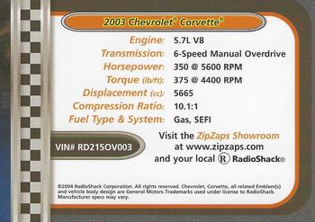 2002-04 Radio Shack ZipZaps Micro RC #NNO 2003 Chevrolet Corvette Back