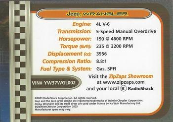 2002-04 Radio Shack ZipZaps Micro RC #NNO Jeep Wrangler Back