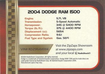 2002-04 Radio Shack ZipZaps Micro RC #NNO 2004 Dodge Ram 1500 Back