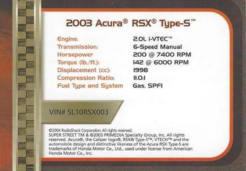 2002-04 Radio Shack ZipZaps Micro RC #NNO 2003 Acura RSX Type-S Back