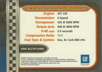 2002-04 Radio Shack ZipZaps Micro RC #NNO 1969 Chevrolet Yenko S/C Camaro Back