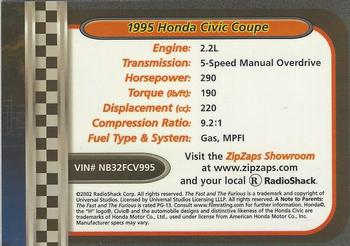 2002-04 Radio Shack ZipZaps Micro RC #NNO 1995 Honda Civic Coupe - Blue Back