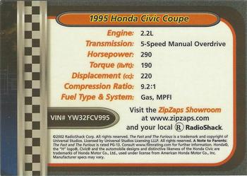 2002-04 Radio Shack ZipZaps Micro RC #NNO 1995 Honda Civic Coupe - Yellow Back