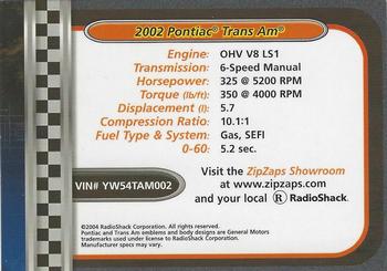 2002-04 Radio Shack ZipZaps Micro RC #NNO 2002 Pontiac Trans Am- Yellow Back