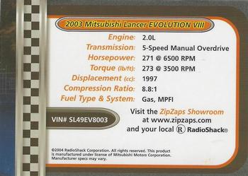 2002-04 Radio Shack ZipZaps Micro RC #NNO 2003 Mitsubishi Lancer Evolution VIII - Blue/Gray Back