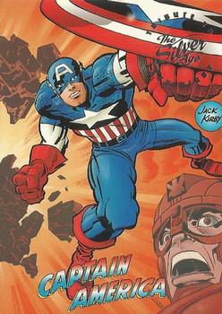 1998 SkyBox Marvel: The Silver Age - Tribute to Jack Kirby #JK3 Captain America Front