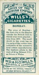 1900 Wills's Arms of the British Empire (C42) #12 Bombay City Back