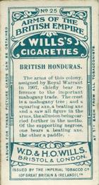 1900 Wills's Arms of the British Empire (C42) #25 British Honduras Back