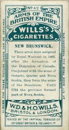 1900 Wills's Arms of the British Empire (C42) #42 New Brunswick Back