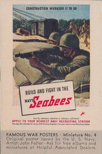 1943 Associated Oil Famous War Posters #4 Build and Fight in the Navy Seabees Front