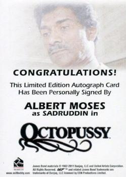 2011 Rittenhouse James Bond Mission Logs - Full Bleed Autographs #NNO Albert Moses Back