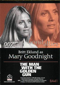 2011 Rittenhouse James Bond Mission Logs - Bond Allies Expansion #BA41 Britt Eklund / Mary Goodnight Back