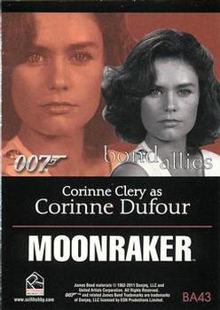 2011 Rittenhouse James Bond Mission Logs - Bond Allies Expansion #BA43 Corinne Clery / Corinne Dufour Back