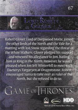 2018 Rittenhouse Game of Thrones Season 7 #67 Lord Robett Glover Back