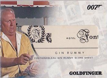 2007 Rittenhouse The Complete James Bond 007 - Costume Relics #RC10 Fontainebleau Gin Rummy Score Sheet Front