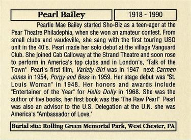 1993 Mother Productions The Hollywood Dead #NNO Pearl Bailey Back