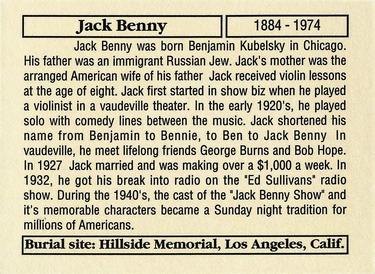 1993 Mother Productions The Hollywood Dead #NNO Jack Benny Back