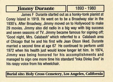 1993 Mother Productions The Hollywood Dead #NNO Jimmy Durante Back