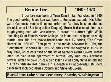 1993 Mother Productions The Hollywood Dead #NNO Bruce Lee Back