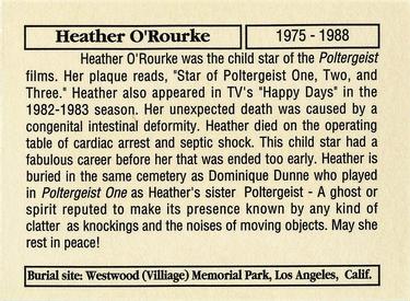 1993 Mother Productions The Hollywood Dead #NNO Heather O'Rourke Back