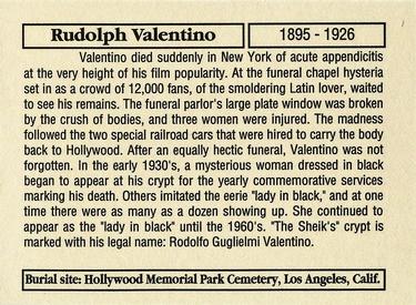 1993 Mother Productions The Hollywood Dead #NNO Rudolph Valentino Back