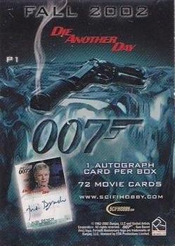2002 Rittenhouse James Bond Die Another Day - Promos #P1 Pierce Brosnan as James Bond Back