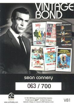 2004 Rittenhouse The Quotable James Bond - Vintage Bond #VB1 Sean Connery Back