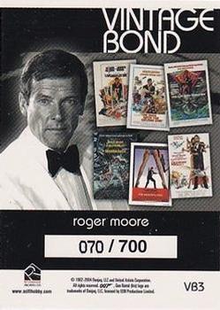 2004 Rittenhouse The Quotable James Bond - Vintage Bond #VB3 Roger Moore Back