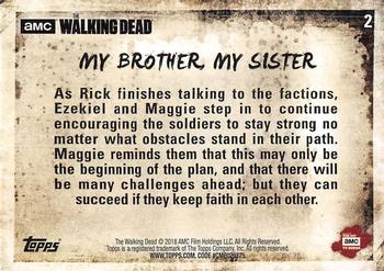 2018 Topps The Walking Dead Season 8 #2 My Brother, My Sister Back
