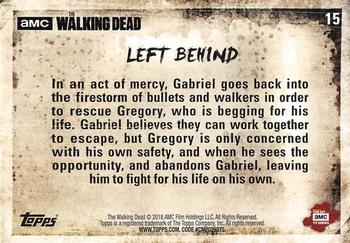 2018 Topps The Walking Dead Season 8 #15 Left Behind Back