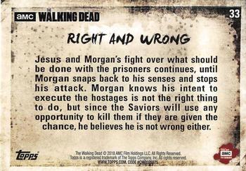 2018 Topps The Walking Dead Season 8 #33 Right And Wrong Back