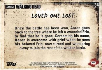 2018 Topps The Walking Dead Season 8 #34 Loved One Lost Back