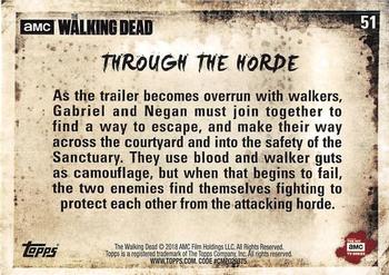 2018 Topps The Walking Dead Season 8 #51 Through The Horde Back